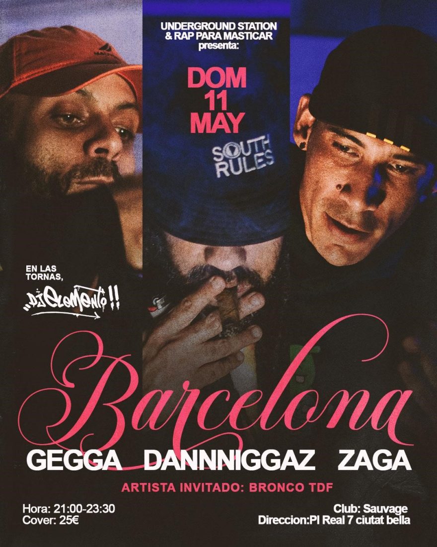 GEGGA, DANNNIGGAZ & ZAGA en concierto en Sidecar, Plaza Real 7, Barcelona